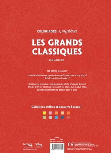 Les grands classiques Disney coloriages / mysteres - coloring book (French Edition) by Disney