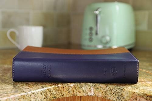 NIV, KJV, Parallel Bible, Large Print, Leathersoft, Navy/Tan: The World's Two Most Popular Bible Translations Together by Zondervan