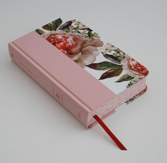 Biblia Reina Valera Revisada 1960 letra súper gigante, tapa dura con tela y flores rosada, cantos pintados e índice/ Spanish Bible RVR 1960 Super Giant Print (Spanish Edition) by Reina Valera Revisada 1960