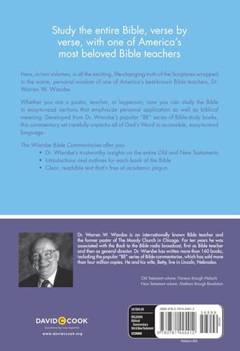 Wiersbe Bible Commentary 2 Vol Set by Warren W. Wiersbe