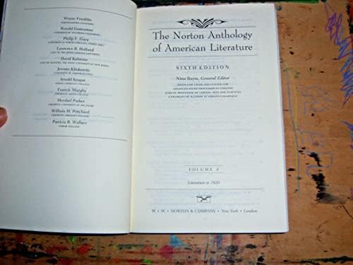 The Norton Anthology of American Literature: Literaure to 1820, 6th Edition, Vol A by Nina Baym