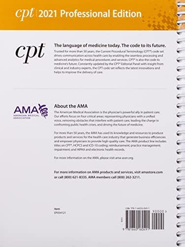 CPT Professional Edition 2021 (CPT / Current Procedural Terminology (Professional Edition)) by American Medical Association