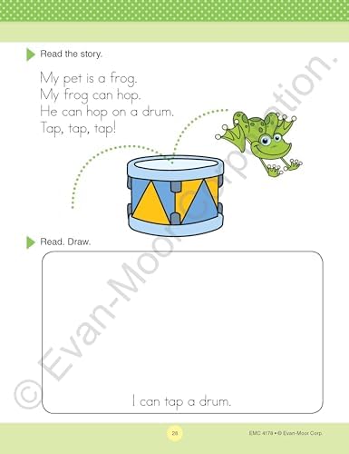 Evan-Moor Reading and Phonics Skills, Kindergarten Workbook: At-Home Tutor, Word Families, Sight Words, Sequencing, Tracing, Alphabet, Handwriting (At-Home Tutor: Reading) by Evan-Moor Educational Publishers