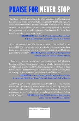 Never Stop: Life, Leadership, and What It Takes to Be Great by Dan Hurley