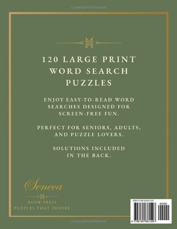 Glamping Word Search For Seniors: 120 Large Print Word Search Puzzles Featuring Luxury Camping, Outdoor Adventures, Scenic Retreats, and Relaxing ... Print Word Search Collection for Seniors) by Seneca Book Press