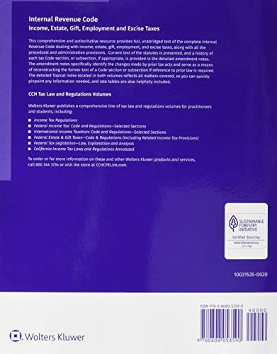 Internal Revenue Code Winter 2021: Income, Estate, Gift, Employment and Excise Taxes by CCH Incorporated