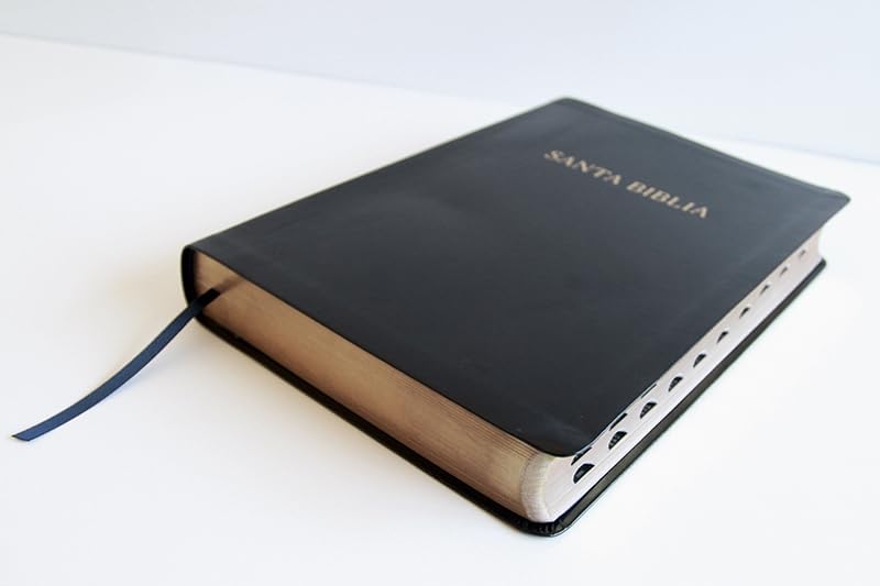 Biblia Reina Valera Revisada 1960 letra súper gigante, símil piel negra con índice / Spanish Bible RVR 1960 Super Giant Print, Black Leathersoft w/ thumb (Spanish Edition) by Reina Valera Revisada 1960