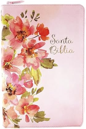 Santa Biblia Reina Valera 1960 Letra Grande 12 puntos tamaño manual con Cierre Indice Semil piel en color rosa y diseno Jardin (Spanish Edition) by Reina Valera 1960