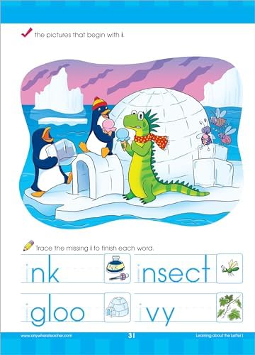 School Zone Big Kindergarten Workbook: 320 Pages, Early Reading and Writing, Numbers 0-20, Basic Math, Matching, Story Order, Ages 5 to 6 by School Zone