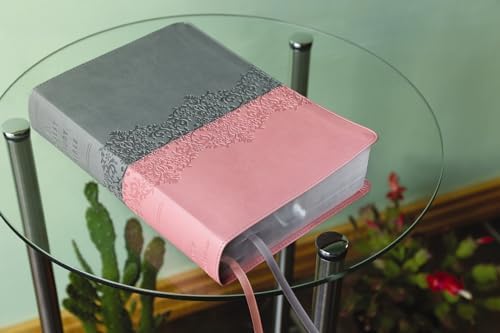 NIV, Quest Study Bible, Leathersoft, Gray/Pink, Thumb Indexed, Comfort Print: The Only Q and A Study Bible by Christianity Today Intl.