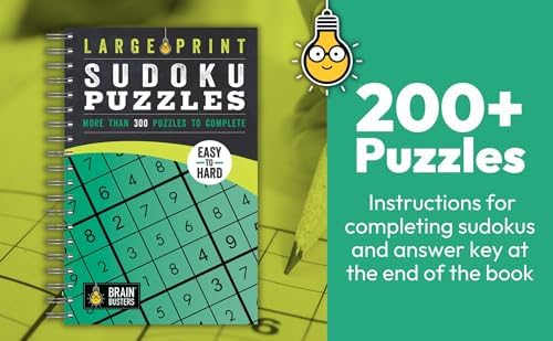 Sudoku: Over 200 Puzzles & Solutions, Easy to Hard Puzzles for Adults, Spiral-Bound (Brain Busters) by Parragon Books