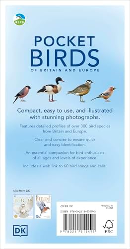 RSPB Pocket Birds of Britain and Europe 5th Edition by DK
