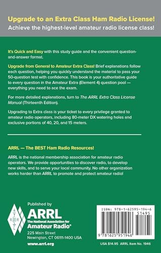 ARRL's Extra Q&A 6th Edition – Quick and Easy Path to Earning an Amateur Extra Class Ham Radio License by ARRL Inc.