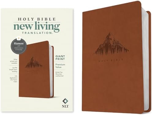 NLT Giant Print Premium Value Bible, Filament Enabled (LeatherLike, British Tan Mountain) by New Living Translation