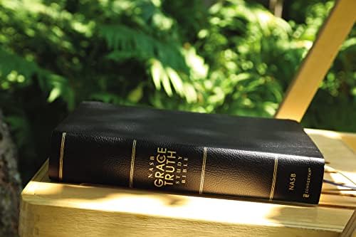 NASB, The Grace and Truth Study Bible (Trustworthy and Practical Insights), Bonded Leather, Black, Red Letter, 1995 Text, Comfort Print by Zondervan
