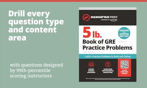5 lb. Book of GRE Practice Problems: 1,400+ Practice Problems in Book and Online (Manhattan Prep 5 lb) by Manhattan Prep
