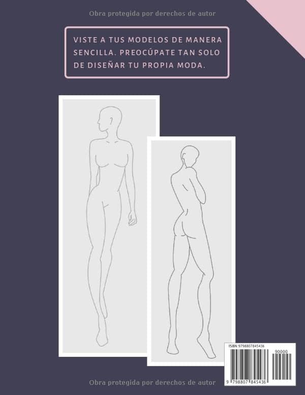 CUADERNO DE DISEÑO DE MODA: 100 Plantillas con maniquíes. Diseña tus propios modelos de ropa de manera fácil y cómoda. Regalo creativo para diseñadores y estilistas. (Spanish Edition) by Inspired Edition