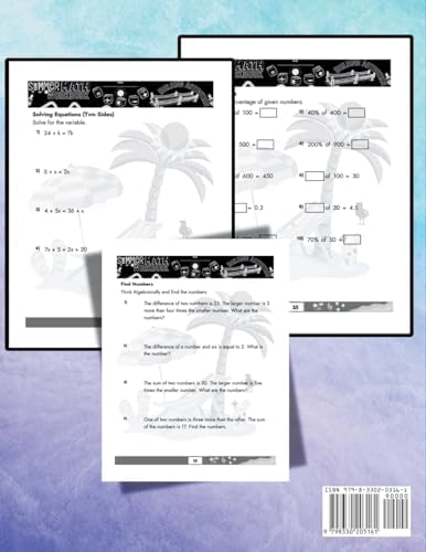 Summer Math Workbook 7-8 Grade Bridge Building Activities: 7th to 8th Grade Summer Essential Skills Practice Worksheets by Summer Bridge Building
