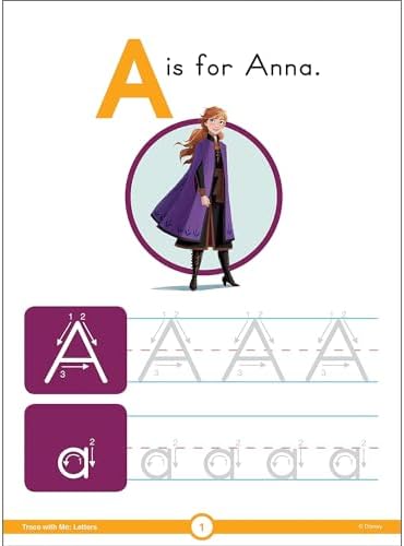 Disney Learning Frozen 2 Trace With Me Letters Tracing Books for Kids Ages 3-5, Preschool Upper- and Lowercase Letter Tracing Wipe Clean Workbook, Dry Erase Handwriting Practice Book for Kids, Pre K + by Disney Learning