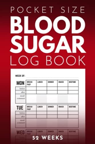 Pocket Size Blood Sugar Log Book: Small 4 x 6 inch Diabetic Logbook, 1 year Diabetes Diary, Weekly Blood Sugar Level Monitoring, 52 weeks Compact Glucose Recording Notebook by Overspire