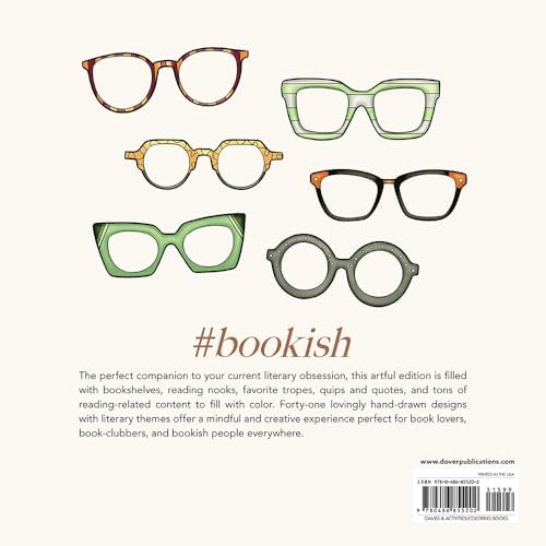 Bookish: The Coloring Book (Art & Ephemera for Bookworms & Bibliophiles) (Dover Adult Coloring Books) by Dover Publications