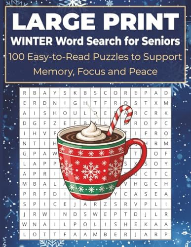 LARGE PRINT Winter Word Search for Seniors: 100 Easy to Read Puzzles to keep your Mind Sharp all Winter long with 2,000 Words for Adults, Beginners, ... Print Easy Word Search Puzzles for Seniors) by TobyJane Publishing