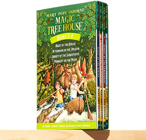 Magic Tree House Books 5-8 Boxed Set: Night of the Ninjas; Afternoon on the Amazon; Sunset of the Sabertooth; Midnight on the Moon by Mary Pope Osborne