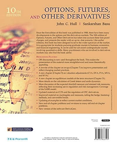 Options, Futures, and Other Derivatives ( Tenth 10th Edition ) by JOHN C HULL