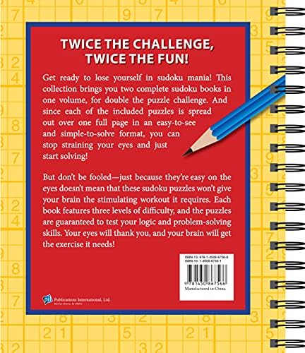 Brain Games - 2 Books in 1 - Sudoku (Large Print) (Brain Games Large Print) by Publications International Ltd.