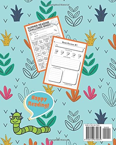 Summer Reading Challenge Journal for Kids Grades 1-4: Summer Learning Workbook to Help Prevent Summer Slide and Encourage Summer Reading for Grade 1, ... and Writers Dinosaur reading blue background by Creative Heart Press