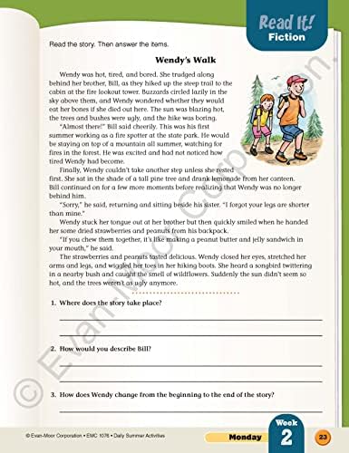 Evan-Moor Daily Summer Activities, Grade 5-6 Workbook, Prevent Learning Loss, Reading Comprehension, Writing, Math, Grammar, Punctuation, Spelling, Multiplication, Division, Fractions, Geography, Maps by Evan-Moor Educational Publishers