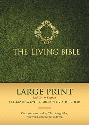 The Living Bible Large Print Red Letter Edition (Hardcover, Green, Red Letter) by New Living Translation
