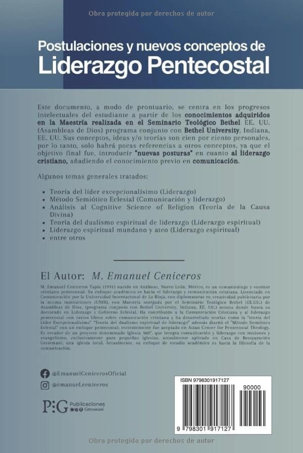 Postulaciones y nuevos conceptos de Liderazgo Pentecostal (Spanish Edition) by M. Emanuel Ceniceros