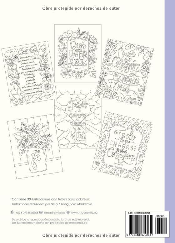 Colores de fe: Libro de colorear con ilustraciones y frases religiosas en español (Spanish Edition) by Madremia Regalos Catolicos