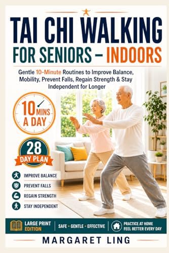 Tai Chi Walking for Seniors - Indoors: Gentle 10-Minute Routines to Improve Balance and Mobility, Prevent Falls, Regain Strength & Stay Independent ... - 28 Day Plan (Everyday Tai Chi For Health) by Margaret Ling