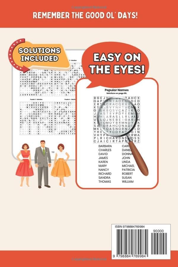 1950s Word Search for Adults: Large Print (85 Themed Puzzles) Wordfind Puzzle Book for Seniors, Parents, & Grandparents to Remember the Good Ol' Days by KRW Media Publishing