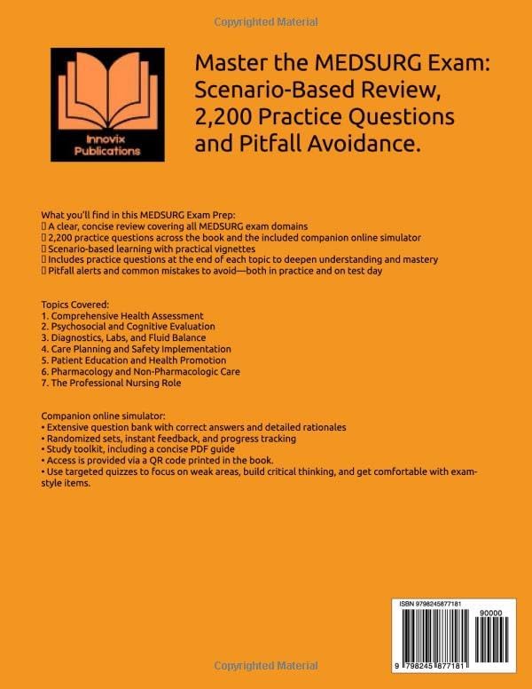 Med Surg Certification Study Guide Simplified: 2200 Practice Test Questions + Review for the Medical-Surgical Nursing Certification (MEDSURG-BC) Examination (16 Full-Length Tests) by Alanna H. Malcom