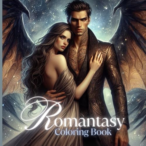 Romantasy Coloring Book: Creative Romantic Fantasy Coloring Pages Fae, Witches, Dragons, Bay Boys and More Designs for Teens, Adults Stress Relief and Fun by Lauren Marshall Roby