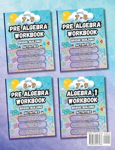 Summer Math Pre Algebra Workbook Grade 9-10 Bridge Building Activities: 9th to 10th Grade Summer Pre Algebra Essential Skills Practice Worksheets by Summer Bridge Building