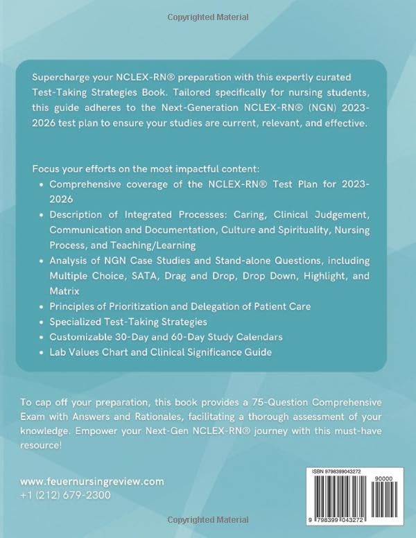 Test Taking Strategies for Next-Gen NCLEX-RN®: Live Online NCLEX® Course Book by Feuer Nursing Review