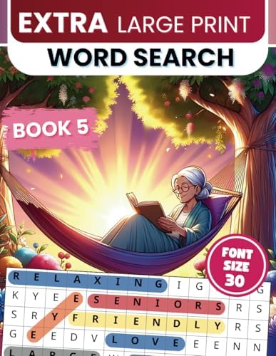 Extra Large Print Word Search: Jumbo Word Search For Seniors & Adults | 50 Themed Puzzles With Very BIG Letters (30 Font Size) | Anti-Eye Strain And ... Seniors - With Fun Facts And Jumbo Solutions) by Happytude Press