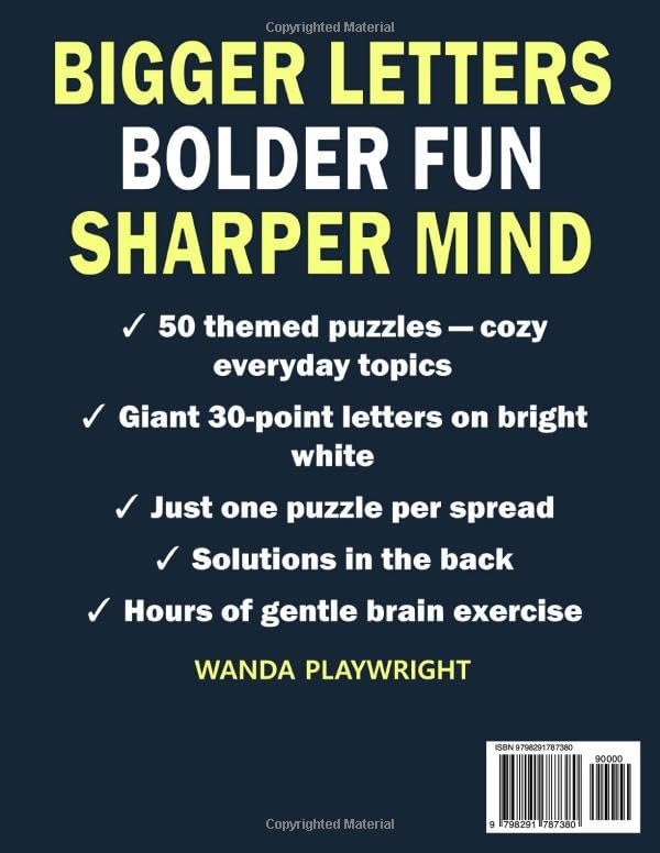 Jumbo Print Easy to Read Word Search for Seniors: Volume 1: 30 Point Large-Print Puzzles for Low-Vision & Visually Impaired Readers (Jumbo Print Easy to Read Word Search Puzzles) by Wanda Playwright