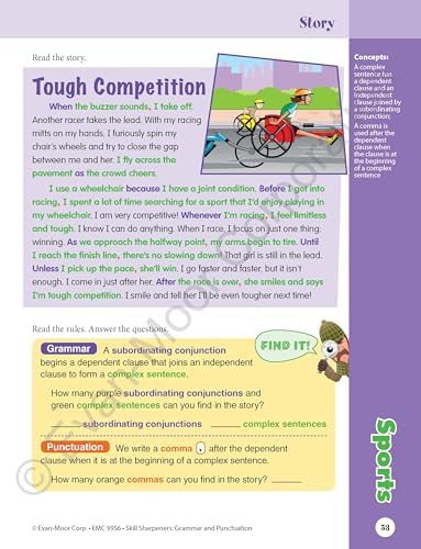 Evan-Moor Skill Sharpeners Grammar and Punctuation Workbook, Grade 6, Nouns, Verbs, Sentence Structure, Subject, Predicate, Language Handbook, Real-World Practice, Fun Activities, Homeschool, Practice by Evan-Moor Educational Publishers