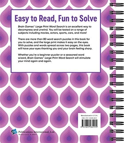 Brain Games - Large Print Word Search: Unwind and Test Your Problem-Solving Skills | Easy to Read, Fun to Solve | Gift for Adults & Seniors by Publications International Ltd.