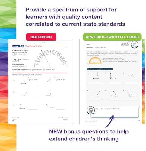 Spectrum 5th Grade Math Workbooks, Mathematics Activity Book for Kids Ages 10-11, Geometry, Fractions, Decimals, Algebra Prep, and More, Classroom and Homeschool Curriculum by Spectrum