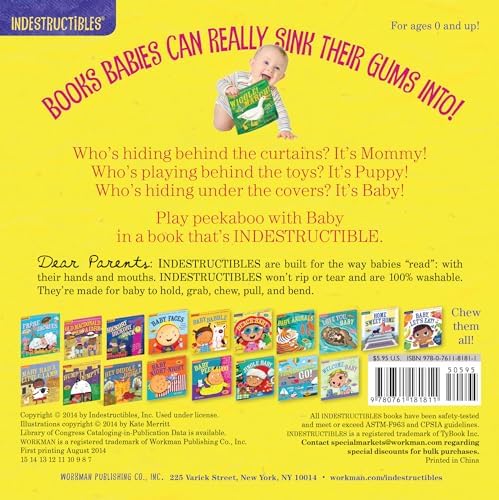Indestructibles (The Original): Baby Peekaboo: Chew Proof · Rip Proof · Nontoxic · 100% Washable (Book for Babies, Newborn Books, Safe to Chew) by Amy Pixton
