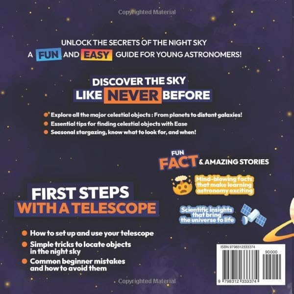 110 Night Sky Treasures to see with a Telescope: A Fun Stargazing Book for Kids and Astronomy Beginners: A Fun Space Guide Book for Kids to Explore Planets, Constellations, and Distant Galaxies! by Atlas Explorers Press