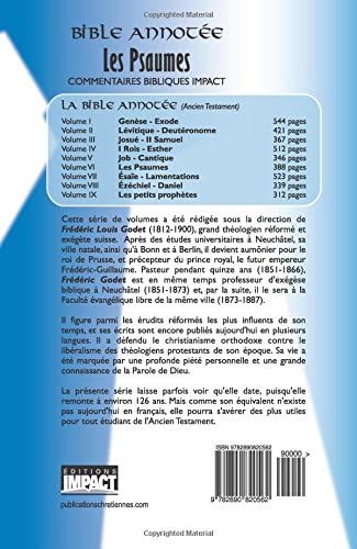 Bible annotée A.T. 6 - Les Psaumes: Commentaires bibliques Impact (French Edition) by Frédéric Godet