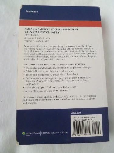 Kaplan and Sadock's Pocket Handbook of Clinical Psychiatry, 5th Edition by M.D. Sadock, Benjamin J.