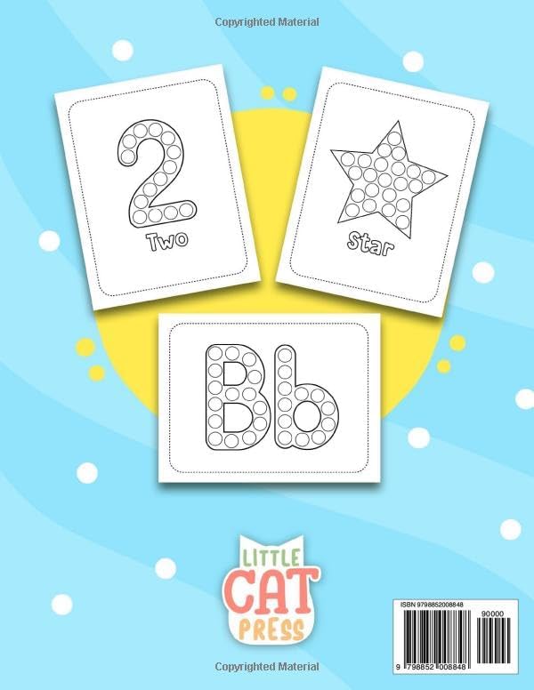 ABC, 123 & Shapes Dot Art: Coloring Book for Kids, Boys and Girls Ages 2-5, Preschool and Kindergarten by Little Cat Press